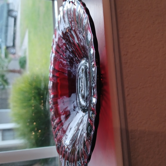 ❤Anchor Hocking Old Cafe Royal Ruby Red Shallow Candy Dish - Picture 5 of 6